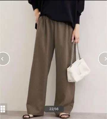 저널 스탠다드 울 라이크 체크 와이드 팬츠 브라운 40