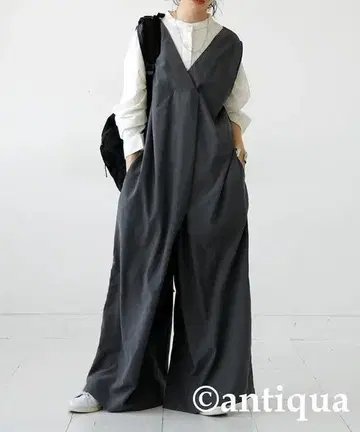 antiqua 와이드 실루엣 턱 살로펫 그레이