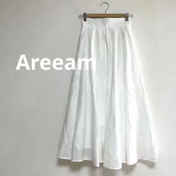 아림 Areeam 플레어 롱 스커트 여성용 화이트 F
