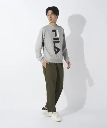 B급 가을/겨울 휠라골프 빅 로고 백 프린트 맨투맨 3L/GY