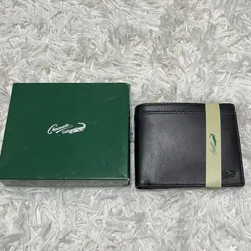 [미사용 새상품] Crocodile 블랙 접이식 지갑 블랙 양가죽