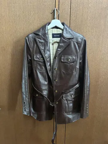 MACPHEE 브라운 가죽 자켓