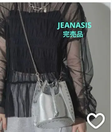 [ 새상품급 ] JEANASIS 인조 가죽 복조리 백 완판템