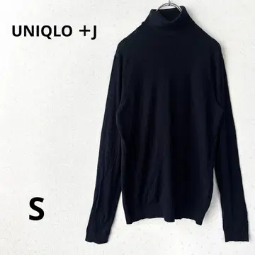 UNIQLO +J 터틀넥 니트 시어 탑 오피스 캐주얼 네이비