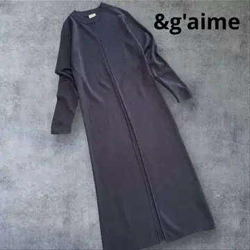 g'aime 센터 슬릿 튜닉 롱 니트 원피스
