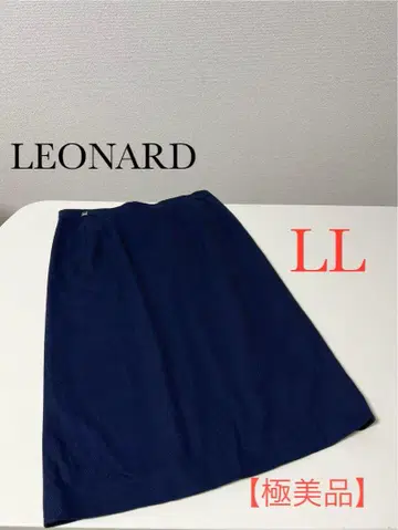 [ 새상품급 ] LEONARD 네이비 LL 무릎 기장 스커트