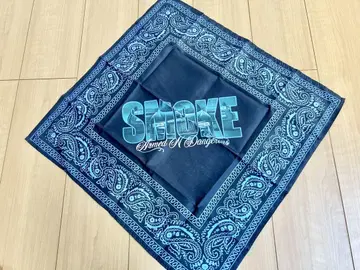 팝 스모크 x VLONE 반다나 SMOKE 반다나 블랙 블루 미사용