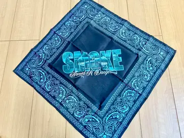 팝 스모크 x VLONE 반다나 SMOKE 반다나 블랙 블루 미사용
