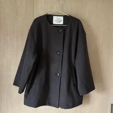 노카라 코트 다크 브라운