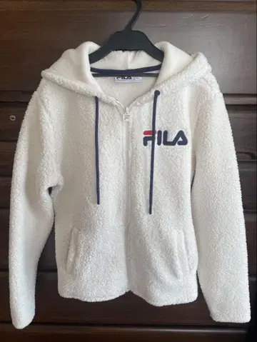 FILA 플리스 후드티 화이트