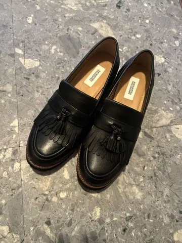 컨디션 최상 매킨토시 철학 로퍼 천연 가죽 24cm 블랙