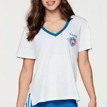 ZUMBA 정품 TEAM US V넥 T셔츠 화이트