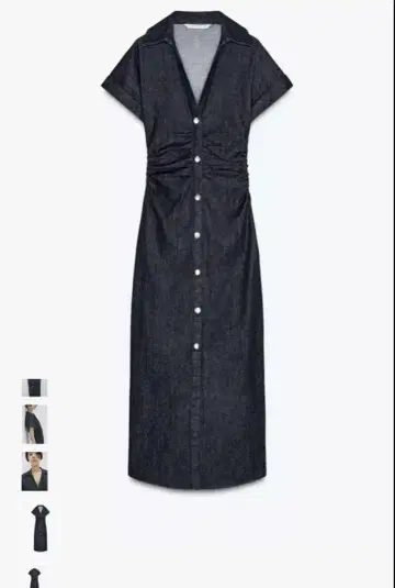 ZARA 데님 원피스 반팔 롱 기장