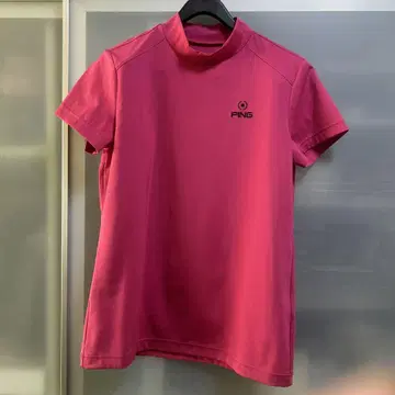 PING 핑크 하이넥 셔츠