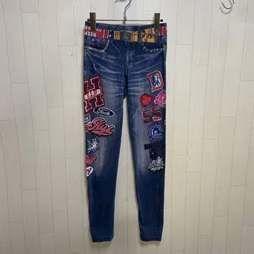 HYSTERIC GLAMOUR 와펜 데님 프린트 레깅스