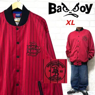 BAD BOY 빅 실루엣 저지 스타디움 자켓 스트라이프