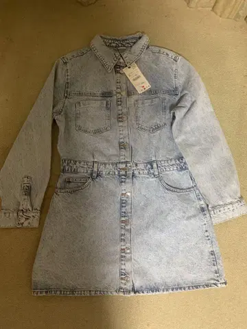 ZARA 데님 원피스 XL 라이트 블루