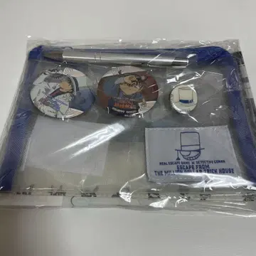 명탐정 코난 탈출 게임 괴도 키드 굿즈 메쉬 파우치&캔뱃지&볼펜