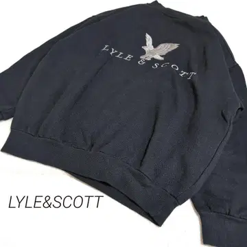 LYLE&SCOTT 로고 자수 보아 안감 트레이닝복 맨투맨 블랙