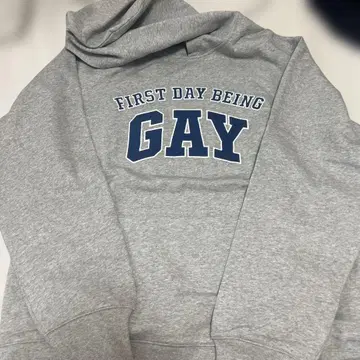 ARTSHAME 그레이 후드티 FIRST DAY BEING GAY