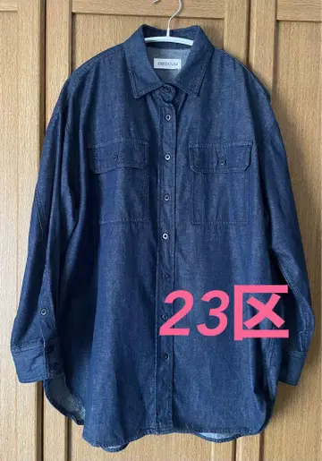 [ 23구 ] 23구DENIM 오버 사이즈 데님 셔츠 38 네이비