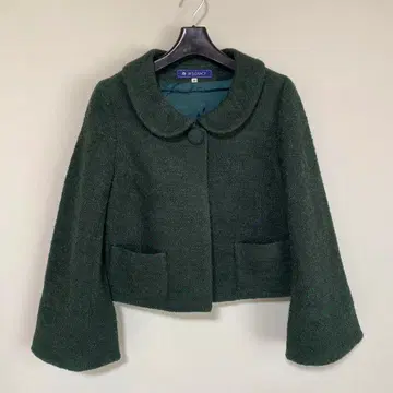 엠즈 그레이시 38 그린 계열 그린 컬러 둥근 카라 자켓 볼레로 DMW