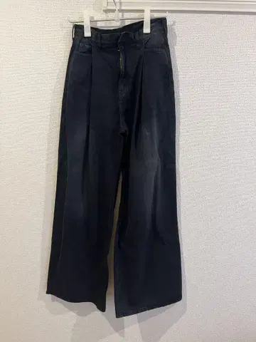 JEANASIS 블랙 데님 와이드 팬츠 플리츠