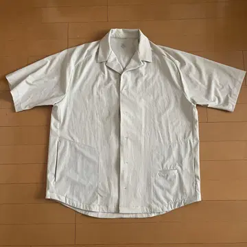 DESCENTE 오픈 카라 테크 셔츠 베이지 L