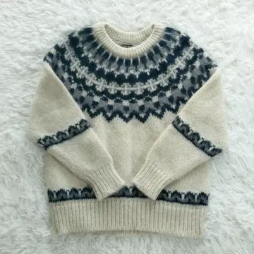 새상품급 BATONER 니트 긴팔 노르딕 모헤어 알파카