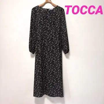 TOCCA 꽃무늬 긴팔 블랙 롱 원피스 토카 올 패턴
