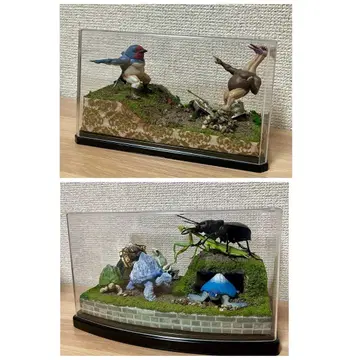 핸드메이드 디오라마 곤충 근육질 새 2개 세트