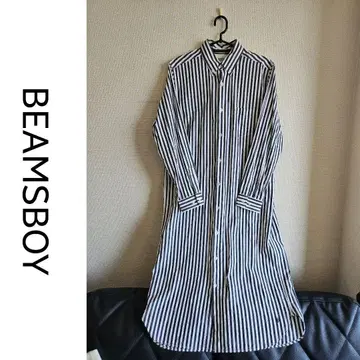 BEAMS BOY 스트라이프 긴팔 셔츠 원피스