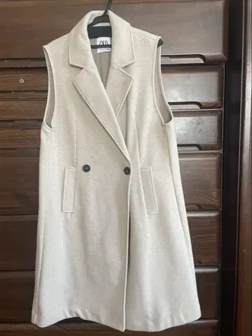ZARA 베이지 더블 브레스트 베스트 M