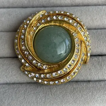 VENDOME 그린 스톤 브로치