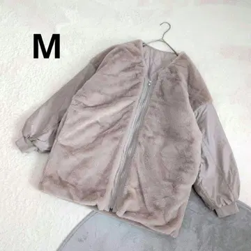 복슬복슬 아우터 M 핑크 베이지 캐주얼