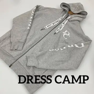 DRESS CAMP 집업 후드티 L 그레이 남성용 #2698