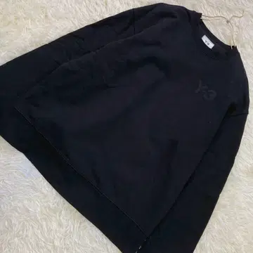 Y-3 로고 맨투맨 블랙 M 캐주얼 돌려입기 심플