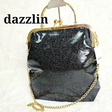 새상품 택 dazzlin 글리터 가마구치 백 블랙 x 골드 2WAY