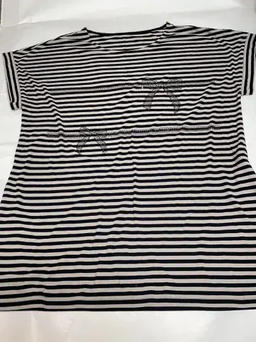 Leilian 레리안 보더 스팽글 티셔츠 사이즈 13+