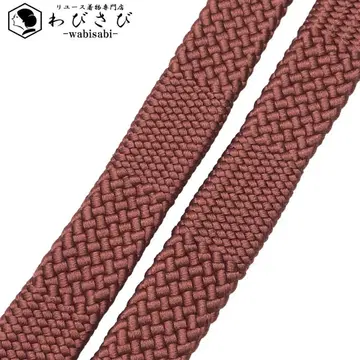 일본 정통의상 소품 허리띠 순수 실크 내기조 평조 끈 새추색 C-6574