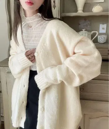 Ada. 오버 사이즈 모헤어 터치 가디건