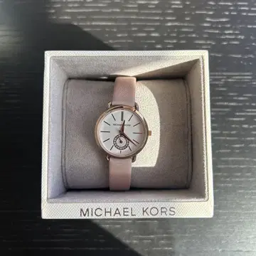 MICHAEL KORS 핑크 가죽 아날로그 시계