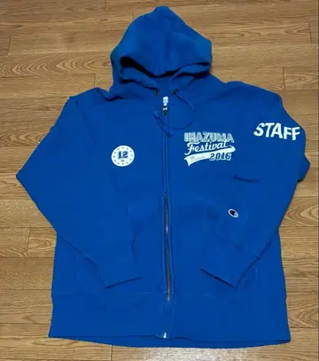 챔피온 리버스 위브 파랑 택 STAFF 후드티 썬더 페스티벌