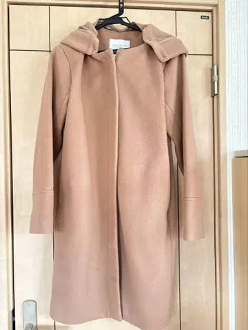 유나이티드 애로우즈 후드 부착 베이지 롱 코트