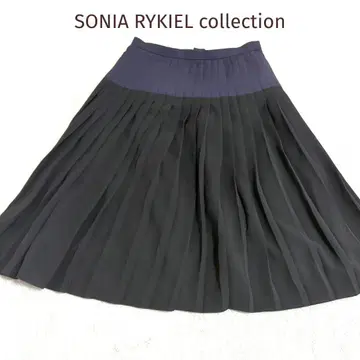 352 소니아 리키엘 컬렉션 무릎 기장 플리츠 스커트