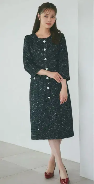토코 클로젯 원피스 트위드 반짝반짝