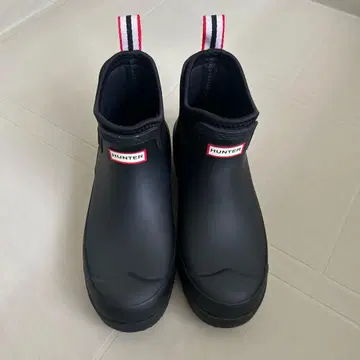 헌터 블랙 숏 레인부츠 EU37