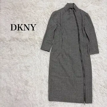 DKNY 세미롱 원피스 하운드투스 체크 패턴