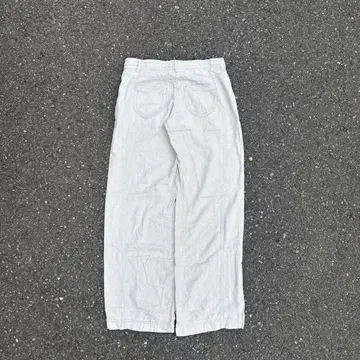 90s-00s 린넨 와이드 스트레이트 팬츠 신 실루엣