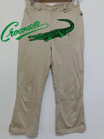 Crocodile 캐주얼 크롭 팬츠 슬릿 포함